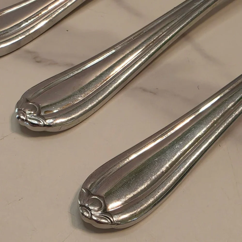 Gorham Melon Bud 18/8 Stainless Steel Dinner Forks Set of 5 Silverware